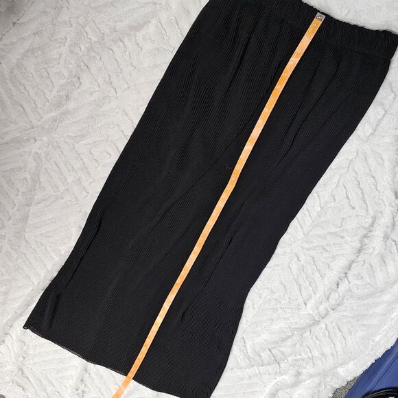 Black Sheer Mini Accordion Pleat Mini Skirt & Sheer Maxi Overlay Skirt Goth Punk - Picture 8 of 9